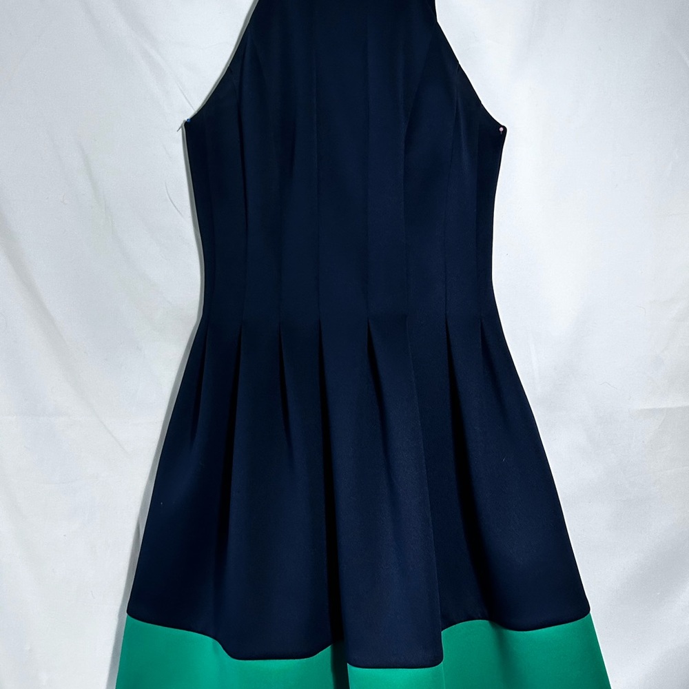 Vince Camuto Blue Halter Fit and Flare Midi Dress